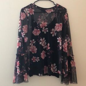 Black blouse with built in cami